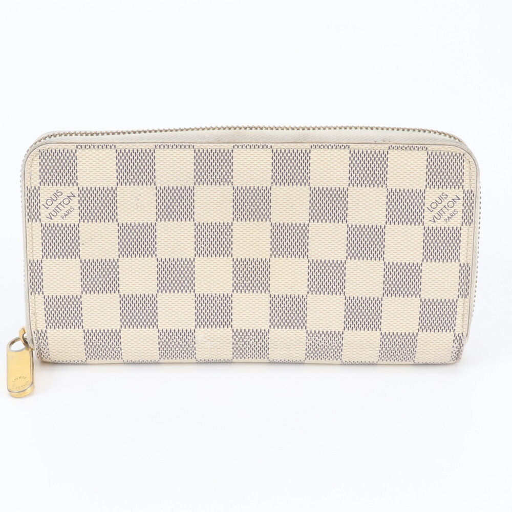 Louis Vuitton Damier Azur Zippy Wallet N41660 Leather Long for Women